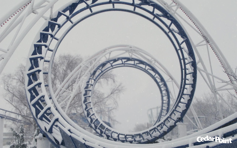 cold, ciruss, snowy, coaster, 1080P, cedar point, animals, corckscrew
