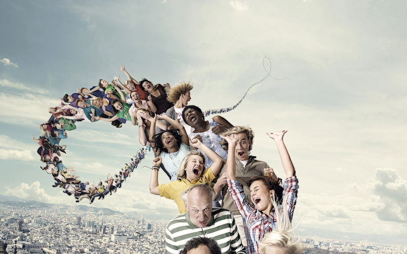 teenager, lifestyles, emotion, roller, real people, graphic, coaster, group, nature, boys, multi-Ethnic Group, young Adult, positive emotion, asian Ethnicity