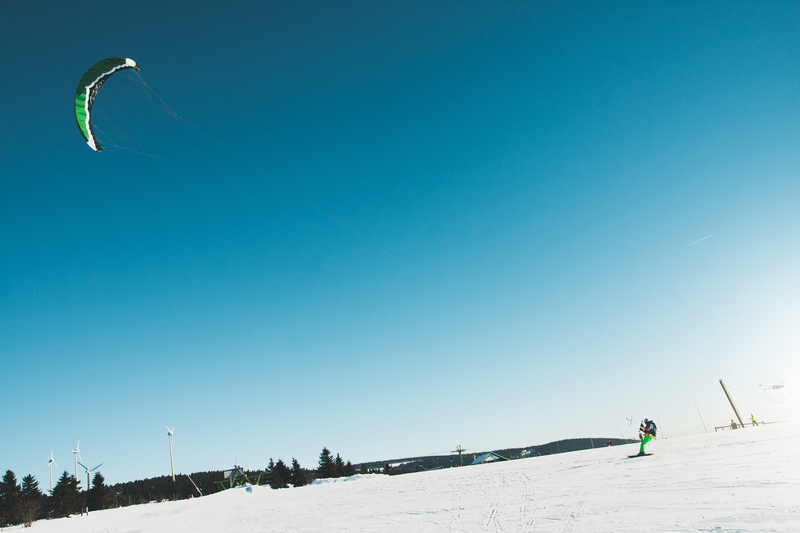 kiteboarding, land, day, blue, winter, extreme, 4K, dom, lifestyles, copy space, sky, sunlight, czechia, outdoors, leisure activity, freedom, low angle view