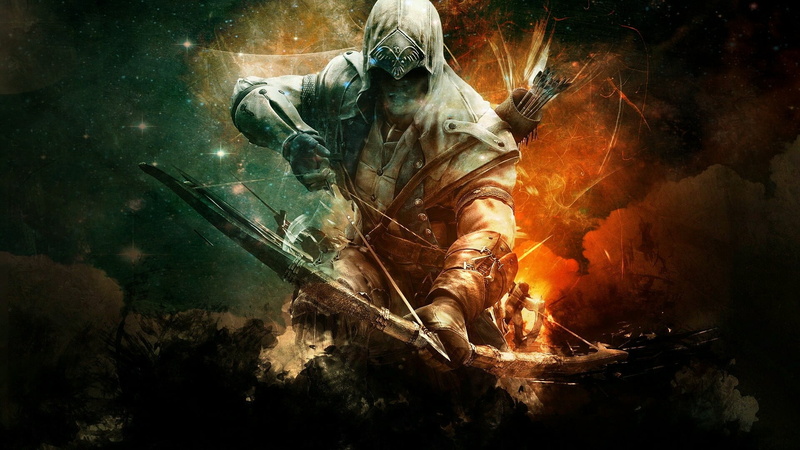 one person, sign, Assassins Creed, adult, 1080P, motion, edit, protection, men, water, indoors, fire, fire - natural phenomenon, communication, full length