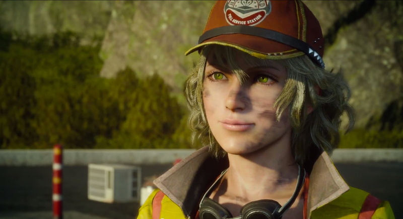 young adult, teenager, day, real people, looking at camera, child, green eyes, Cindy, Final Fantasy XV, front view, 2K, clothing, outdoors, government