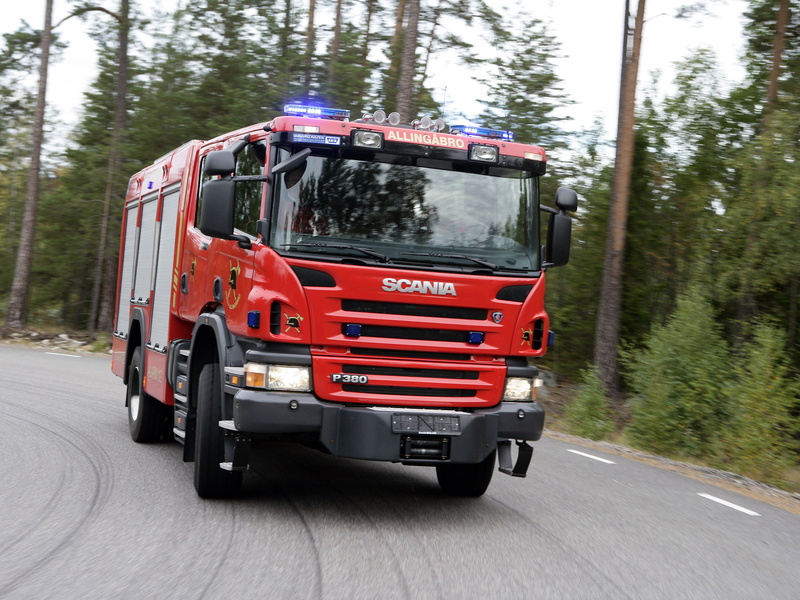 firetruck, 2005, p380, 1080P, 4x4, cab, scania, crew