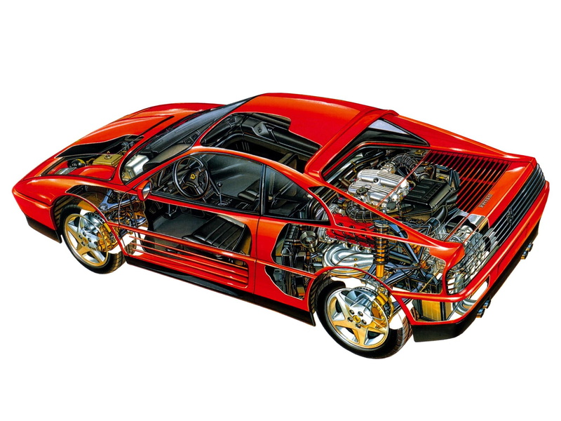 supercar, interior, engine, 1989, 1080P, download, 1993, ferrari