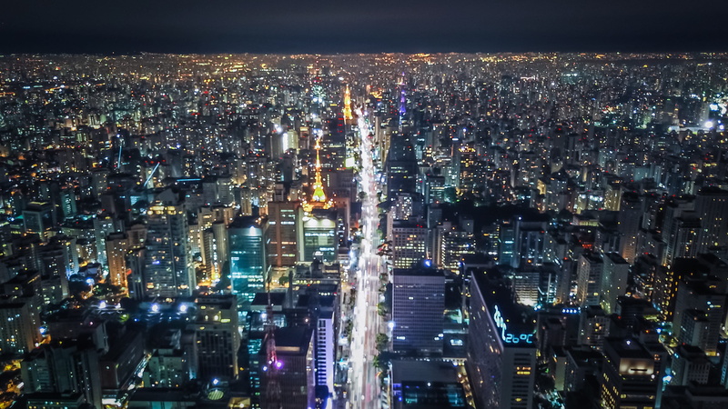 building, financial district, urban, outdoors, high rise, cityscape, fireworks, city, crowded, night, city life, scenery, building exterior, residential district