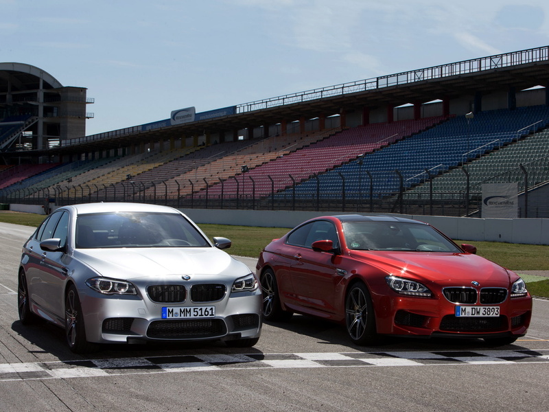 front view, BMW M5, track, cars, and, BMW M6 Coupe, Competition Package, 1080P