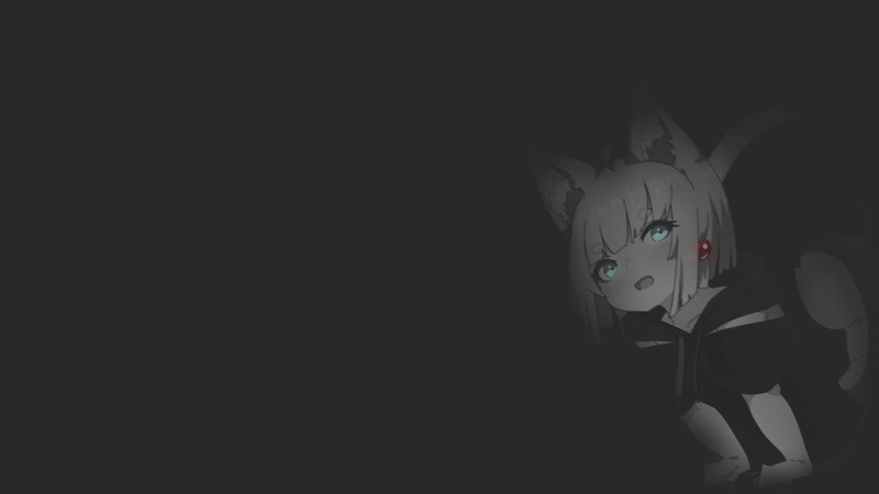 anime, rifqiaji, dark background, monochrome, anime girls, manga, neko ...