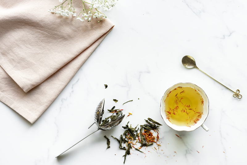 food, still life, kitchen utensil, high angle view, spoon, teacup, no people, spice, close-up, saffron, healthy eating, freshness, plant, flower, 1080P
