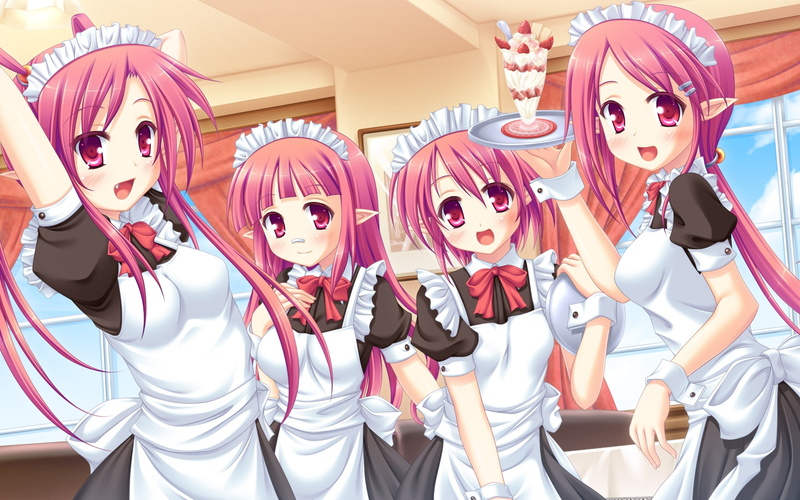 elf, creamy, 1080P, tagme, pink, apron, hair, mami, tenshi, blue, mahou, miu