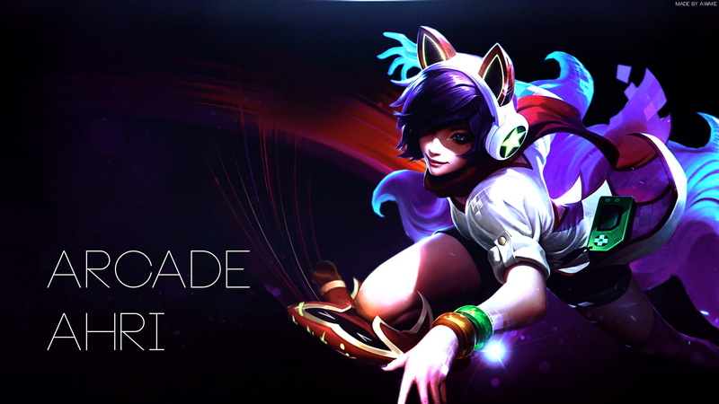 Summoners Rift, 1080P, Ahri (League of Legends), arcade, make-up, lifestyles, number, illuminated, purple, young adult, adult, women, studio shot, portrait