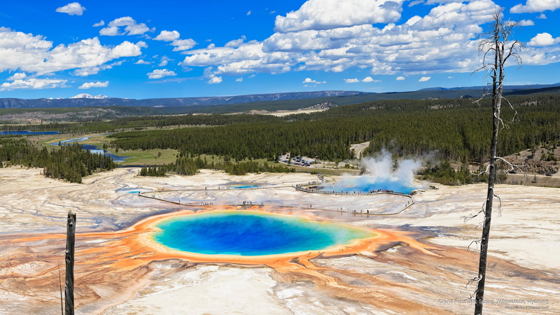 wyoming, prismatic, National Parks, yellowstone, grand, 2K, spring