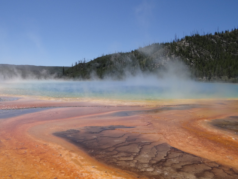 steam, non-urban scene, grand prismatic spring, yellowstone national park, geyser, tranquil scene, nature, landscape, color, volcanism, power in nature