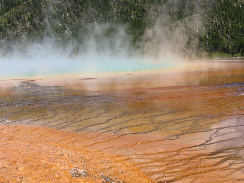 power in nature, hot spring, tranquil scene, smoke - physical structure, water, Yellowstone, steam, scenics - nature, Spring, heat - temperature, Prismatic