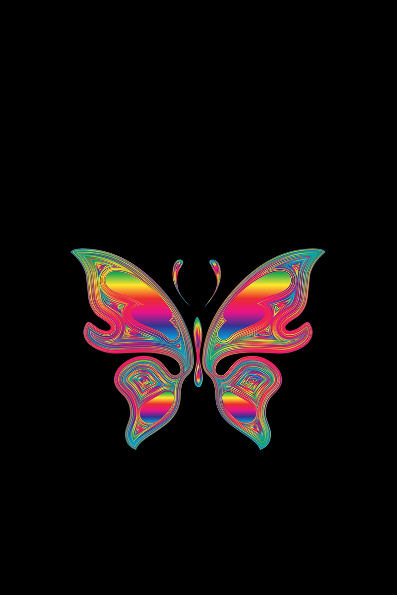 chromatic, multicolored, butterfly, shine, prismatic, 5K