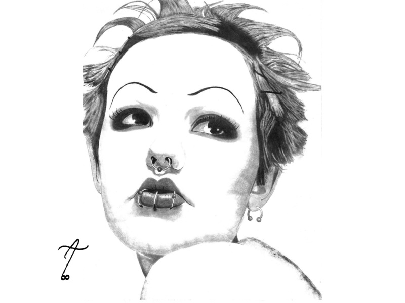 face, digital/artwork, hd, white, drawing, gothic, bw, 720P