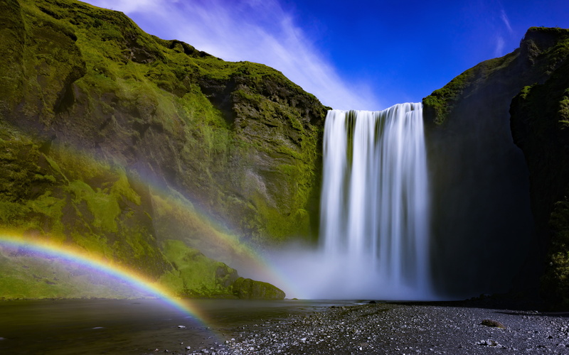 4K, Iceland, Waterfall, Skogafoss, k
