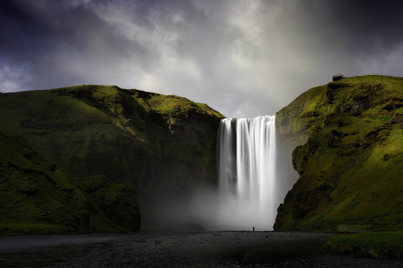 waterfall, Skogafoss, river Sougou, 1080P, nature, Iceland
