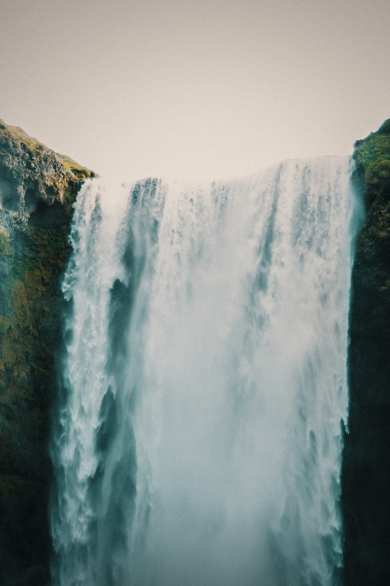 dark, photography, nature, waterfall, 2K, sky, wave, landscape, scenery, scenics - nature, rock, flowing water, outdoors, white, day, motion, mood, long exposure