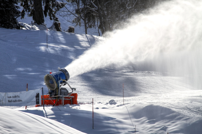 ski resort, spraying, snow guns, snow, alpine, cold temperature, travel, System, Snow Cannon, scenics - nature, landscape, winter, sunlight, winter sports