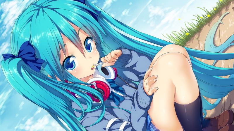 women, sea, inflatable, one person, swimwear, squatting, real people, twintails, sweater, sunlight, close-up, lifestyles, water, leisure activity, blue hair