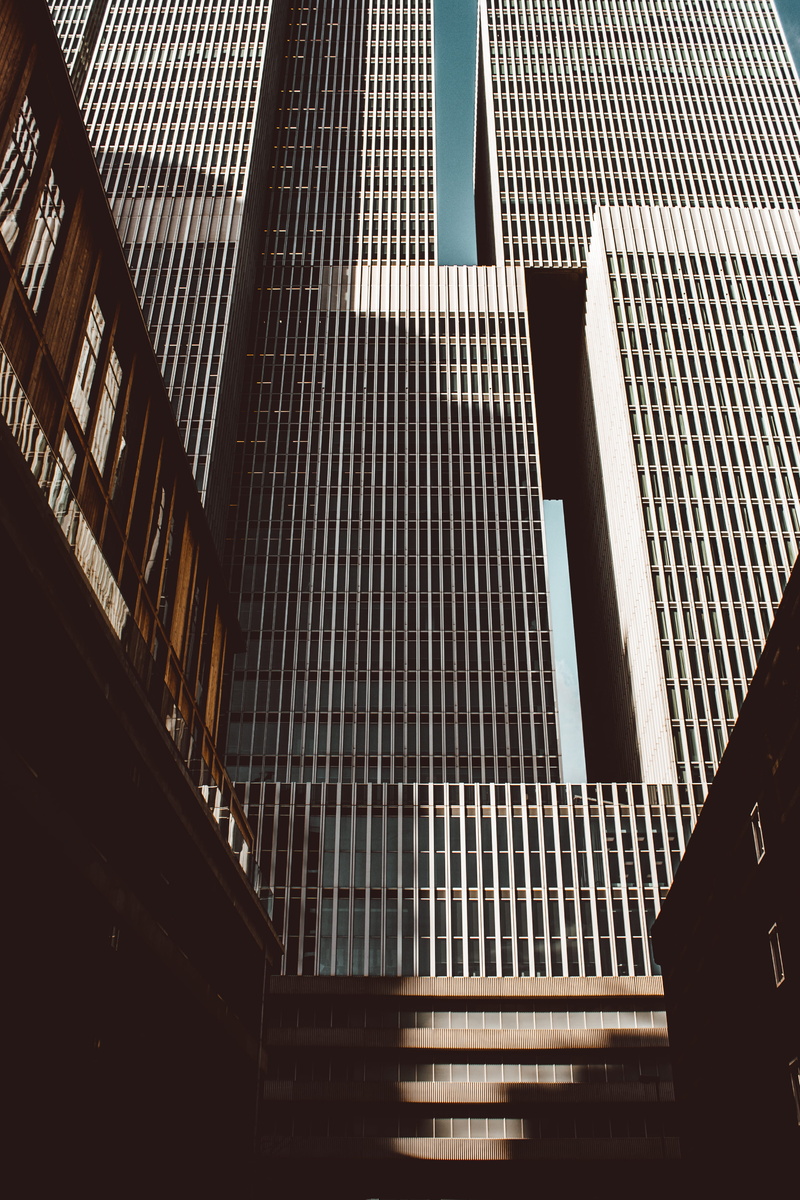 pattern, city, architectural detail, shadow, building complex, skyscraper, modern, location, alley, netherlands, repetitive, white, sunlight, office building exterior