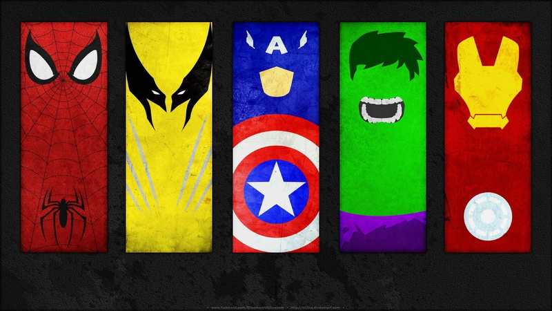 creativity, Marvel Comics, art and craft, characters, 1080P, Iron Man, multi colored, full frame, five, wall - building feature, day, Spider-Man, variation