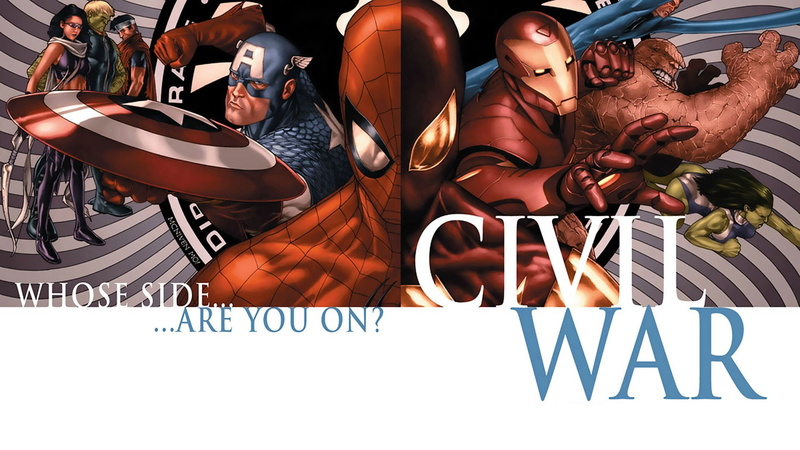 Iron Man, Thing (Marvel Comics), Captain America, She-Hulk, Spider-Man, Civil War, Comics, 1080P