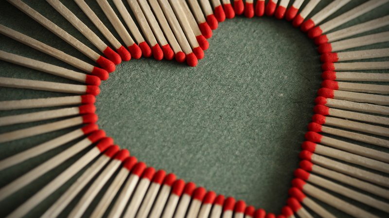 4K, Love heart, Matchsticks, 4K