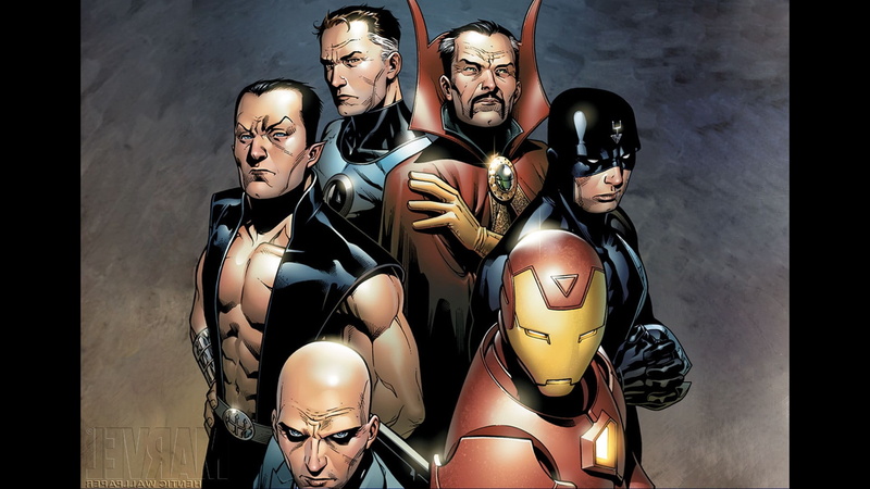 men, 1080P, male likeness, representation, portrait, equipment, people, women, female likeness, art and craft, body part, illuminati iron man charles xavier mr_ fantastic doctor strange namor black bolt comics
