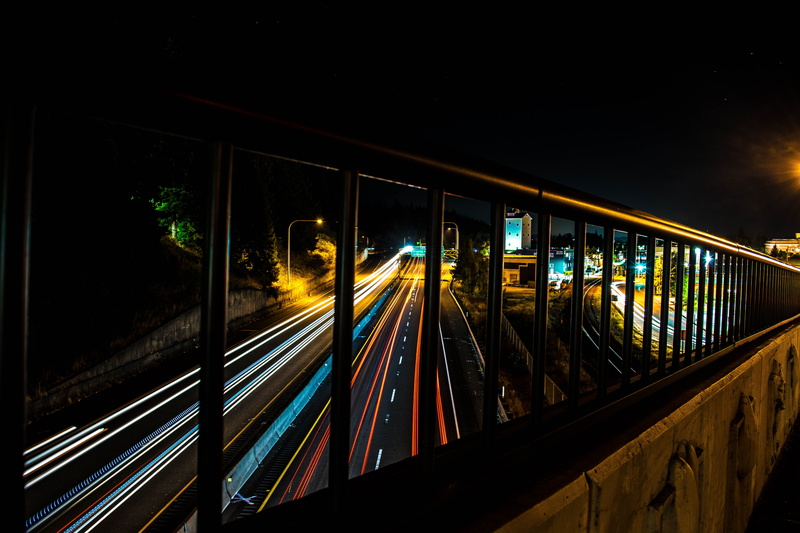 illuminated, transportation, cars, nature, bridge - man made structure, built structure, public transportation, concrete, train, lapse, outdoors, rail transportation