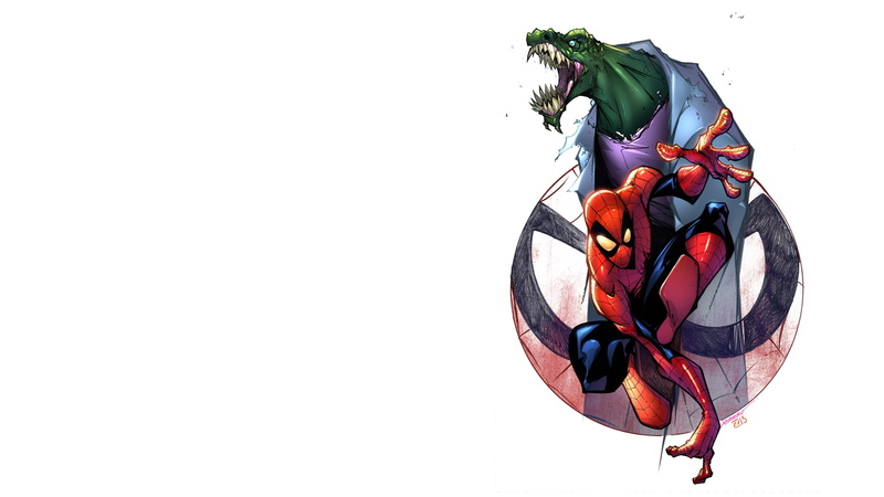 lizard, white, marvel, cartoon/comic, 1080P, hd, spider, man