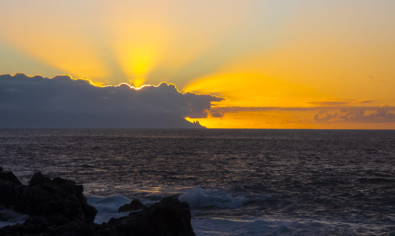 sea, beach, rock, volcano, motion, land, nature, outdoors, horizontal, peaceful, dawn, water, costa, scenics - nature, sunset, solid, panoramic, mountain