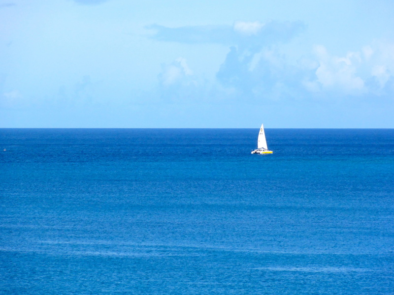 sea, horizon over water, peaceful, 2K, scenics - nature, blue, day, sky, holiday, tranquility, mode of transportation, outdoors, nature, idyllic, beauty in nature