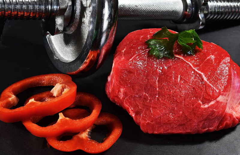 preparation, red, wellbeing, fitness, muscular, strengthening, healthy eating, man, weights, exercise, food and drink, slice, vegetable, sport, indoors
