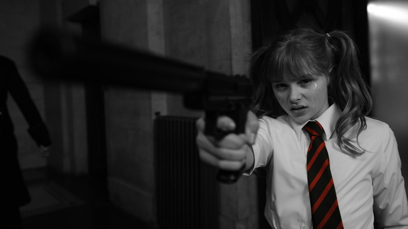 adult, Hit-Girl (Kick-Ass), teenager, Chloë Grace Moretz, 1080P, Kick-Ass 2, young adult, aggression, one person, uniform, business, men, indoors, front view