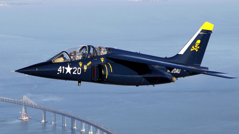 retro, the sky, the plane, training, flight, bridge, Dornier Alpha Jet, attack, sea, 1080P