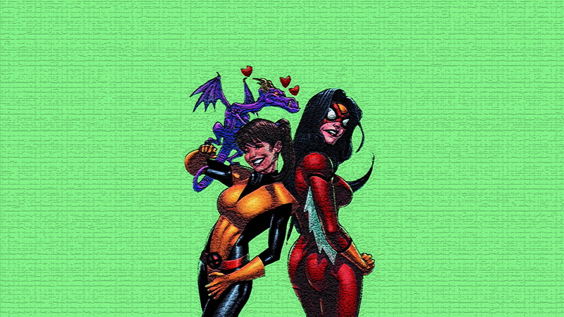 Collage, Comics, 1080P, Spider-Woman, Kitty Pryde
