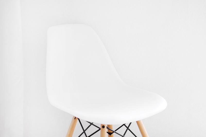 interior, office chair, absence, things, beige, indoors, day, no people, simplicity, white, seat, 4K, furniture, items, copy space, side table, white color