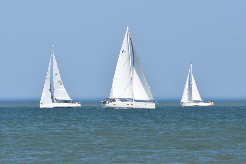 sailboat, sailing Ship, transportation, three, nature, boating, mode of transportation, travel, sailing boat, summer, blue, white, sailing, no people, 4K