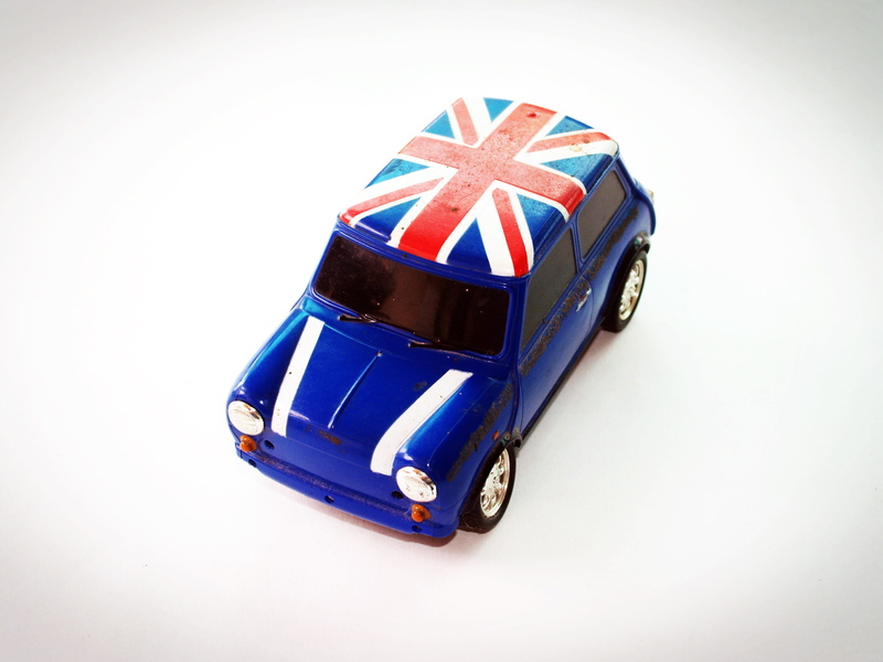 Auto, Object, patriotism, mode of Transport, model car, macro, new, gift, color, isolated on white, cut out, single object, blue, metal, red, horizontal