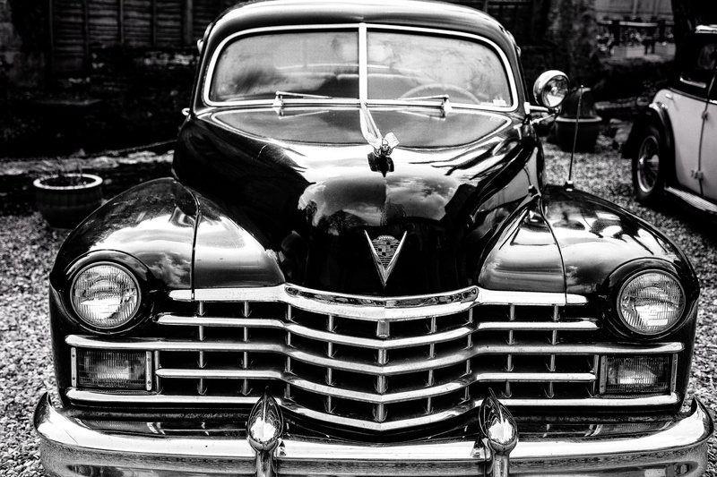 retro, vehicle hood, no people, car, mode of transportation, outdoors, cadillac, icon, vintage car, headlight, antique, design, metal, automotive, vehicle