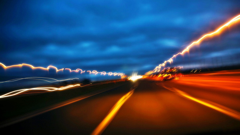 illuminated, clouds, 1080P, sky, meadow, freedom, hill, transport, light trail, scenic, auto, nature, mode of transportation, way, journey, speed, motion