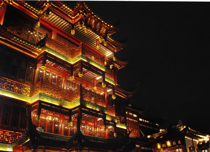 outdoors, illuminated, travel destinations, shanghai, lighting equipment, nature, architecture, china, sky, no people, belief, building, low angle view