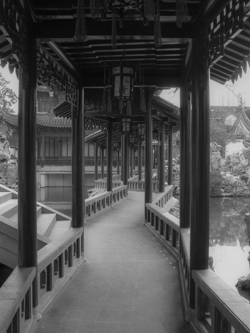 architecture, temple, Garden, architectural column, zen, 5K, travel destinations, tradition, empty, corridor, indoors, building, railing, no people, belief