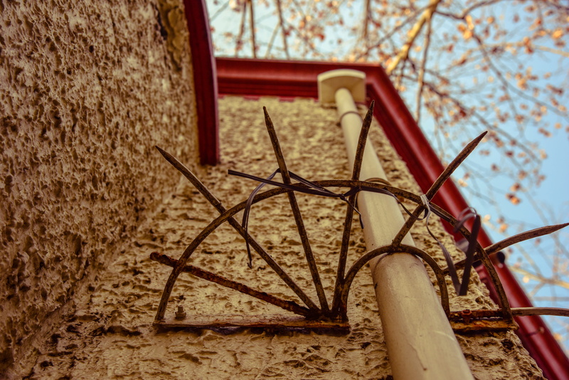 land, metal, day, built structure, plant, architecture, fence, outdoors, red, nature, security, field, water pipe, trees, barrier, shanghai, wood - material