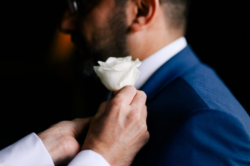 close-up, holding, corsage, well-dressed, hand, indoors, black background, portrait, white, man, males, human body part, ready, one person, 5K, menswear