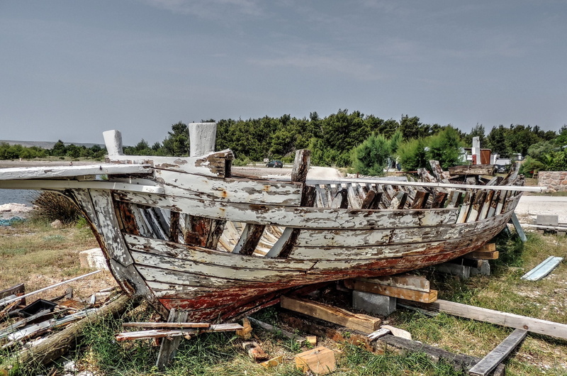 transportation, nature, plant, peeled off, water, nautical vessel, ruined, wood - material, boat, wood, old, land, deterioration, wreck, outdoors, damaged