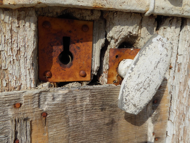 full frame, old door, damaged, outdoors, expired, wood - material, wooden door, security, metal, entrance, safety, Old, textured, old lock, day, hole, no people