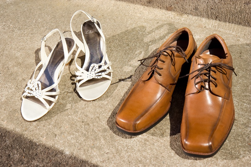 shoes, personal accessory, brown, leather, shoe, wedding, sports shoe, shoelace, elegance, clothing, dress shoe, high angle view, still life, fashion, white