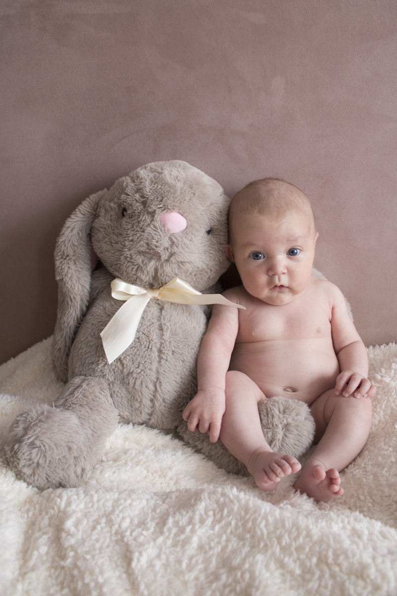 adorable, soft, pink, baby, furniture, one person, front view, family, innocence, sleep, rabbit, newborn, infant, stuffed toy, dream, real people, toddler