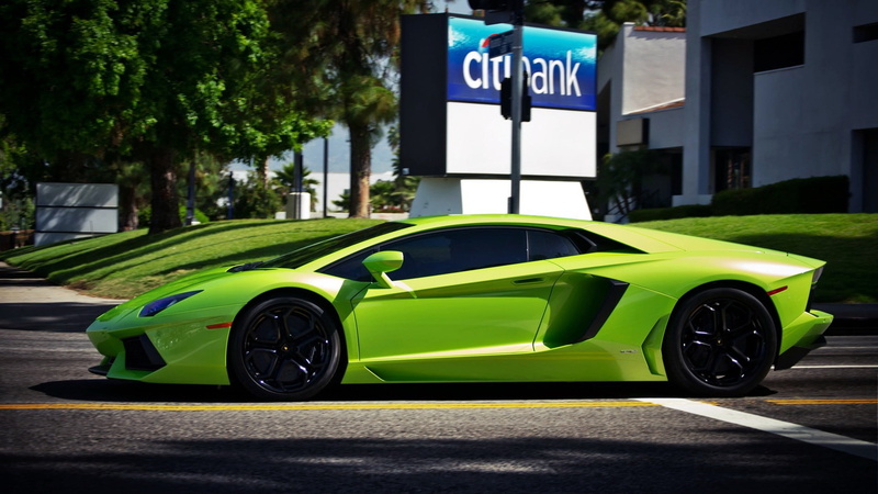mode of transportation, no people, luxury, communication, car, motor vehicle, road, green, land vehicle, city, wealth, tree, western script, 1080P, cast